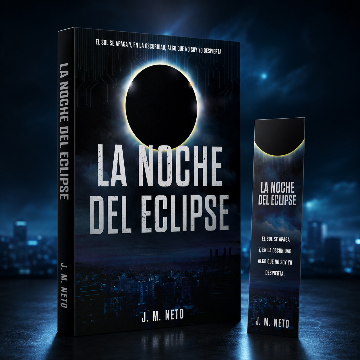 Mockup de la edición Caja Negra de La noche del eclipse