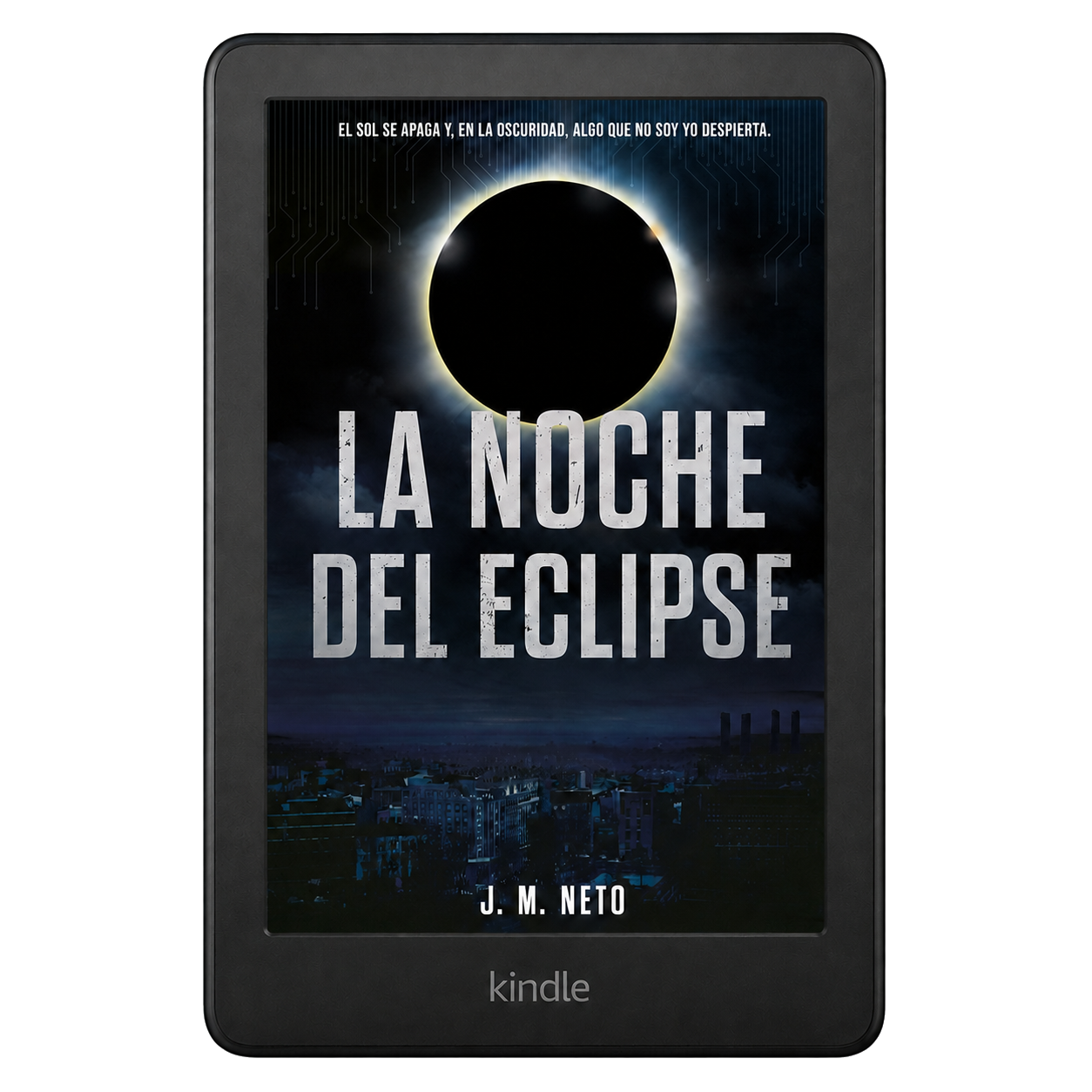 Mockup de la edición digital de La noche del eclipse en Kindle